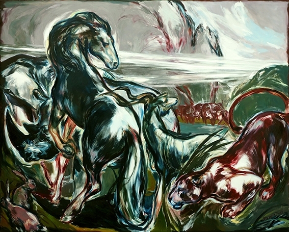 Martnin Stommel   "Day 6" 210  x 260 cm Öl auf Leinwand 2019