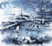 Pfund 140 x 155 cm Öl auf Leinwand 2016