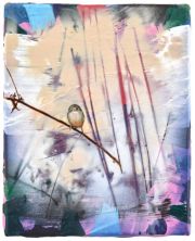 Andrea Damp "Milchbube", 30 x 24 cm, Öl und Acryl auf Leinwand, 2021