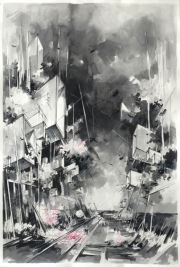 no title Tuschezeichnung auf Papier  110 x 75 cm 2019