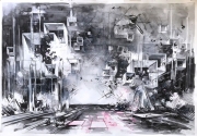 no title Tuschezeichnung auf Papier  75 x 110 cm 2019