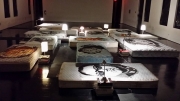 Sweet Dreams Installation (28 painted mattress, books and night lamps ) 2016