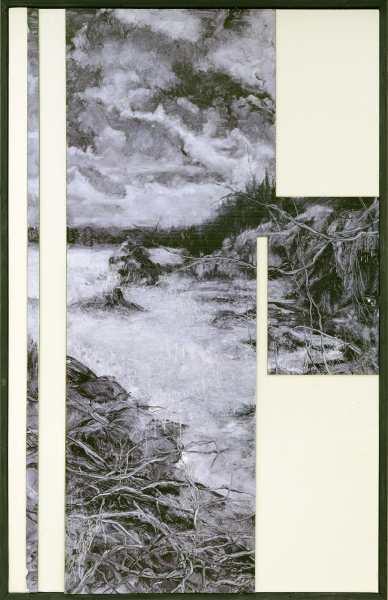 "Zur gleichen Zeit irgendwo anders"   Öl auf Karton 150 x 110 cm 2020