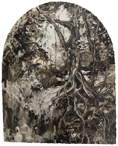 Arny Schmit „Auflösung“ Öl auf Holz 30 x 26 cm 2024 | Preis: 1300 €