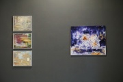 "Art Is A Remedy" Ausstellungsansicht Gemäldelinks von Florian Fausch,Gemälde rechts von Inna Artemova