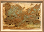 Florian Fausch Papierarbeiten Öl, Metalpigmente, Schellack, gerahmt