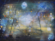 Andrea Damp "Anrufung des Großen Bären"  30 x 40 cm Öl und Acryl auf Leinwand 2022
