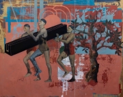 Juan Miguel Pozo " La Construcción de la Cruz" 199 x 248 cm Acryl auf Leinwand  2017/18