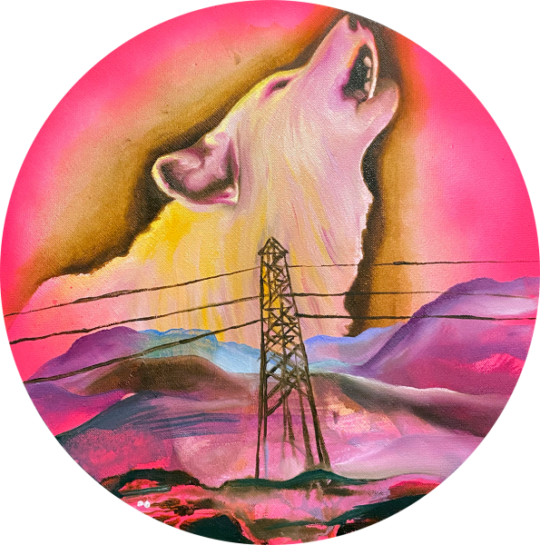 Anna Borowy "Squamish" Durchmesser 30 cm Öl auf Leinwand 2020