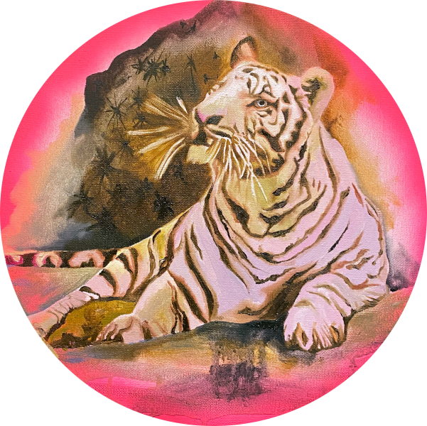 Anna Borowy "Lumeneer"  Durchmesser 30 cm Öl auf Leinwand 2020