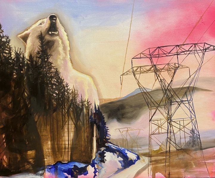 Anna Borowy "Road to Pemperton" 60 x 50 cm Öl auf Leinwand 2020