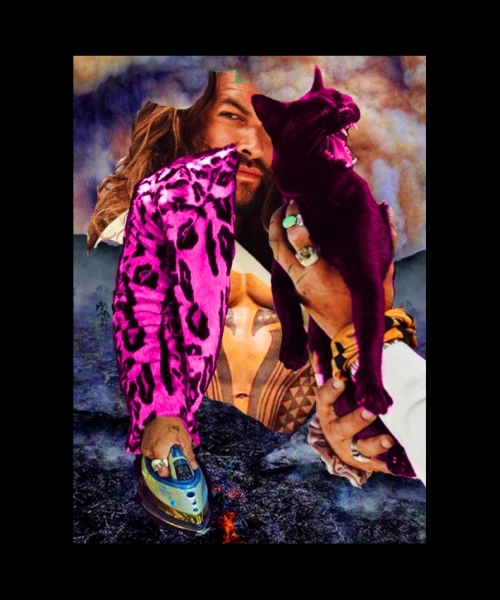 Kathrin Günter „Petting cats and eating peaches“  90 x 75 cm  fine art print auf Aluminium 2020