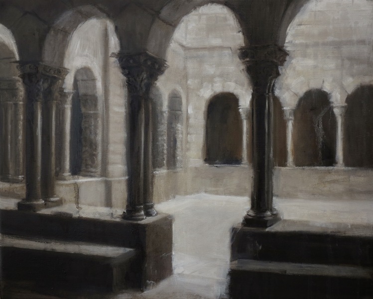 Maxwell Dunlop Temple 40 x 50 cm Öl auf Leinwand 2021