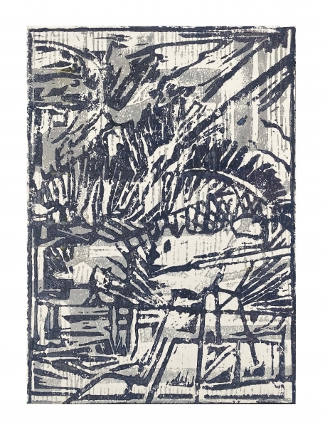 Florian Fausch  #2  Linoldruck 29,7 x 21 cm auf 250 g LineArt Papier Auflage 24