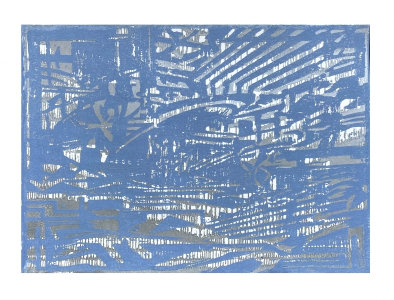 Florian Fausch #7  Linoldruck auf 250 g LineArt Papier  29,7 x 42  cm  2021  Auflage 24
