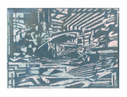 Florian Fausch #14  Linoldruck auf 250 g LineArt Papier  29,7 x 42  cm  2021  Auflage 24