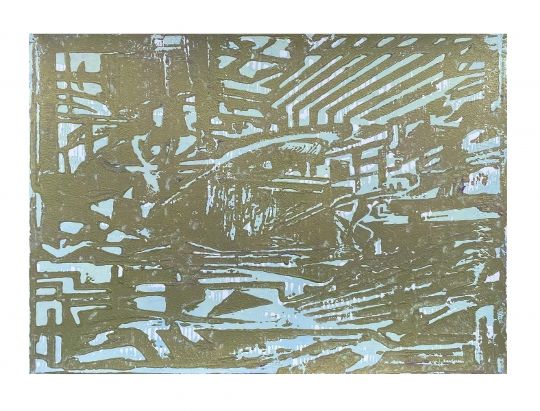 Florian Fausch #15  Linoldruck auf 250 g LineArt Papier  29,7 x 42  cm  2021  Auflage 24