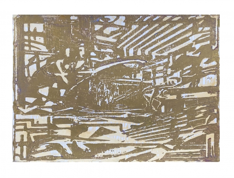 Florian Fausch #19  Linoldruck auf 250 g LineArt Papier  29,7 x 42  cm  2021  Auflage 24
