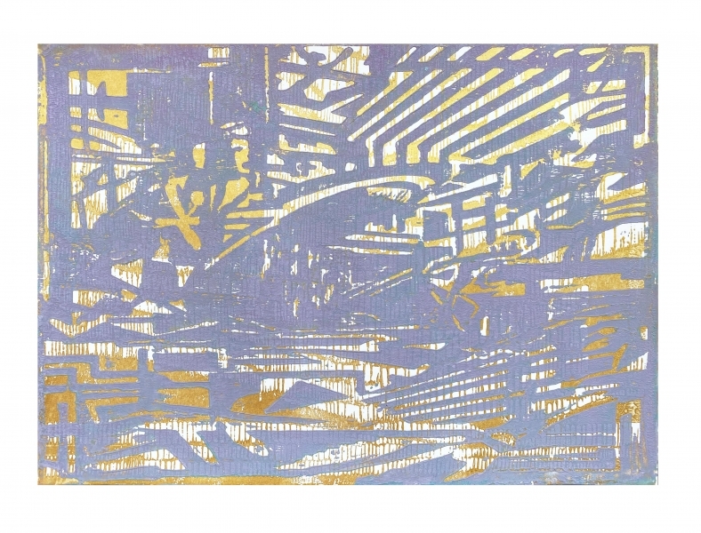 Florian Fausch #20  Linoldruck auf 250 g LineArt Papier  29,7 x 42  cm  2021 Auflage 24