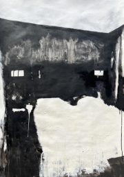 Lisa Kränzler -Zimmer 312 / Hamburger Hotel- 168 x 150 cm Lack, Tusche  Acryl auf Papier  97 x 70 cm