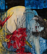 Lisa Kränzler -Seppuku- 168 x 150 cm Lack, Tusche  Acryl auf Papier  2023