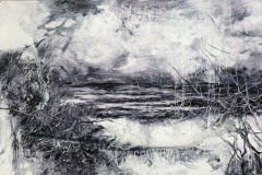 Arny Schmit "Abgebrochene Westwanderung"  60 x 90 cm Öl auf Papier 2021