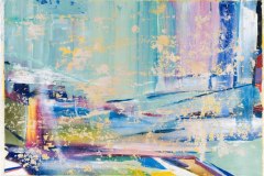 Florian Fausch  "ohne Titel" 15 x 61 cm Öl, Schellack und Pigmente auf Papier 2020