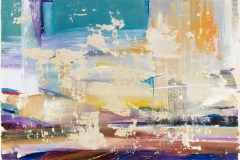 Florian Fausch "Ohne Titel"   15 x 61 cm Öl, Schellack und Pigmente auf Papier 2020