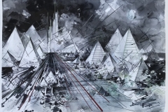 Inna Artemova "Utopia #5569"  75 x 110 cm  Ink auf Papier 2020