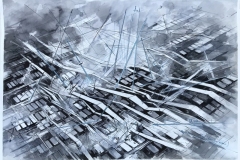 Inna Artemova "Utopia #3669"  75 x 110 cm   Ink auf Papier 2020