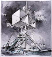 "Utopia #2186" 75 x 110 cm ink auf Papier 2021