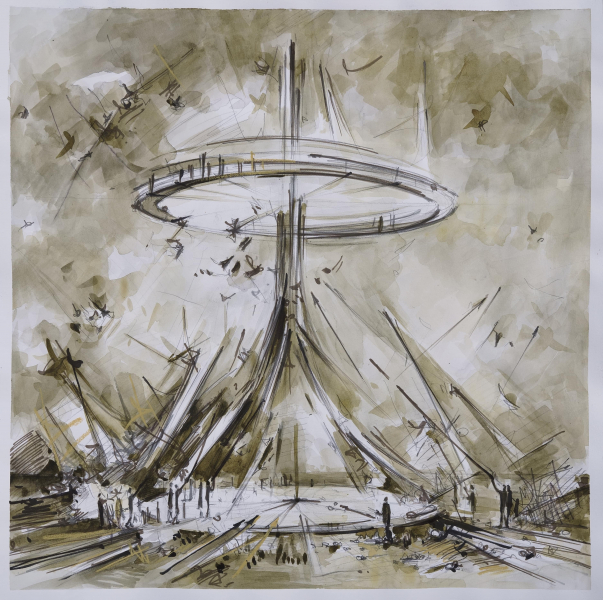 Inna Artemova "Utopia #2377" 59 x 59 cm ink auf Papier 2021
