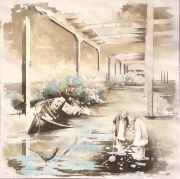 searching for memories 6, 2014, Acryl, Öl auf Leinwand ,150 x150 cm