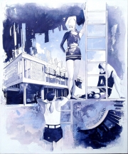 Pooltime II, 2014, Acryl, Öl auf Leinwand 135 x 115 cm