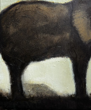 „Elephant“ Acryl und Goldpaste auf Leinwand 30 x 25,5 cm 2025