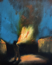 „Firebreather“ Acryl und Goldpaste auf Leinwand 50 x 40 cm 2025