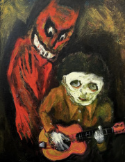 „The Devil’s Music“ Acryl und Goldpaste auf Leinwand 51 x 40 cm 2025