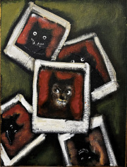 "Polaroids“ Acryl und Goldpaste auf Leinwand 40 x 30 cm 2025