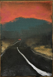 „Blue Mountain“ Acryl und Goldpaste auf Leinwand 20 x 15 cm 2025