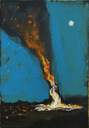 Embers  Acryl und Goldpaste auf Leinwand  21  x 15 cm 2025