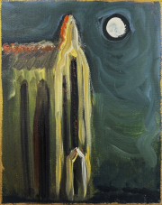 Midnight Mass  Acryl und Goldpaste auf Leinwand  25.5 x 20 cm 2025