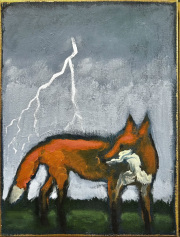 „Reynard“ Acryl und Goldpaste auf Leinwand 40 x 30 cm 2025