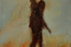 „The Look-Out“ Acryl und Goldpaste auf Leinwand 25 x 20 cm 2025
