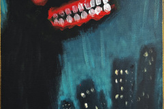 „From the Heart of Town“ Acryl und Goldpaste auf Leinwand 40 x 30 cm 2025