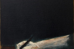 Hand Acryl und Goldpaste auf Leinwand 30 x 25 cm 2025