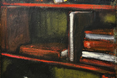 "The Librarian" Acryl und Gold auf Leinwand, acrylic and gold paste on canvas 50 x 40 cm 2025