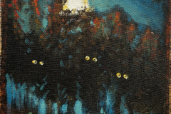 Beasts of the Night Acryl und Goldpaste auf Leinwand 21 x 15 cm 2025