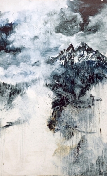 Arny Schmit "Twin Peaks" 160 x 110  Öl auf Papier  2020