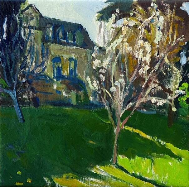 Martin Stommel "Blühende Aprikosen" 40 x 40 cm  Öl auf Leinwand  2020