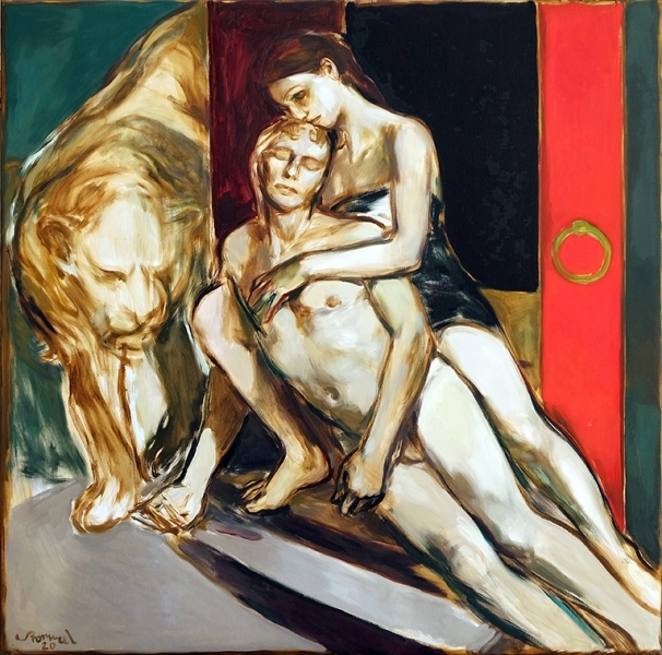 Martin Stommel "Adonis"  Öl auf Leinwand  150 x 150 cm 2020